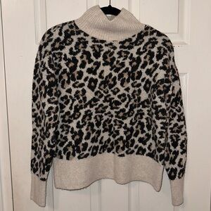 LOFT Cheetah Print Turtleneck Sweater